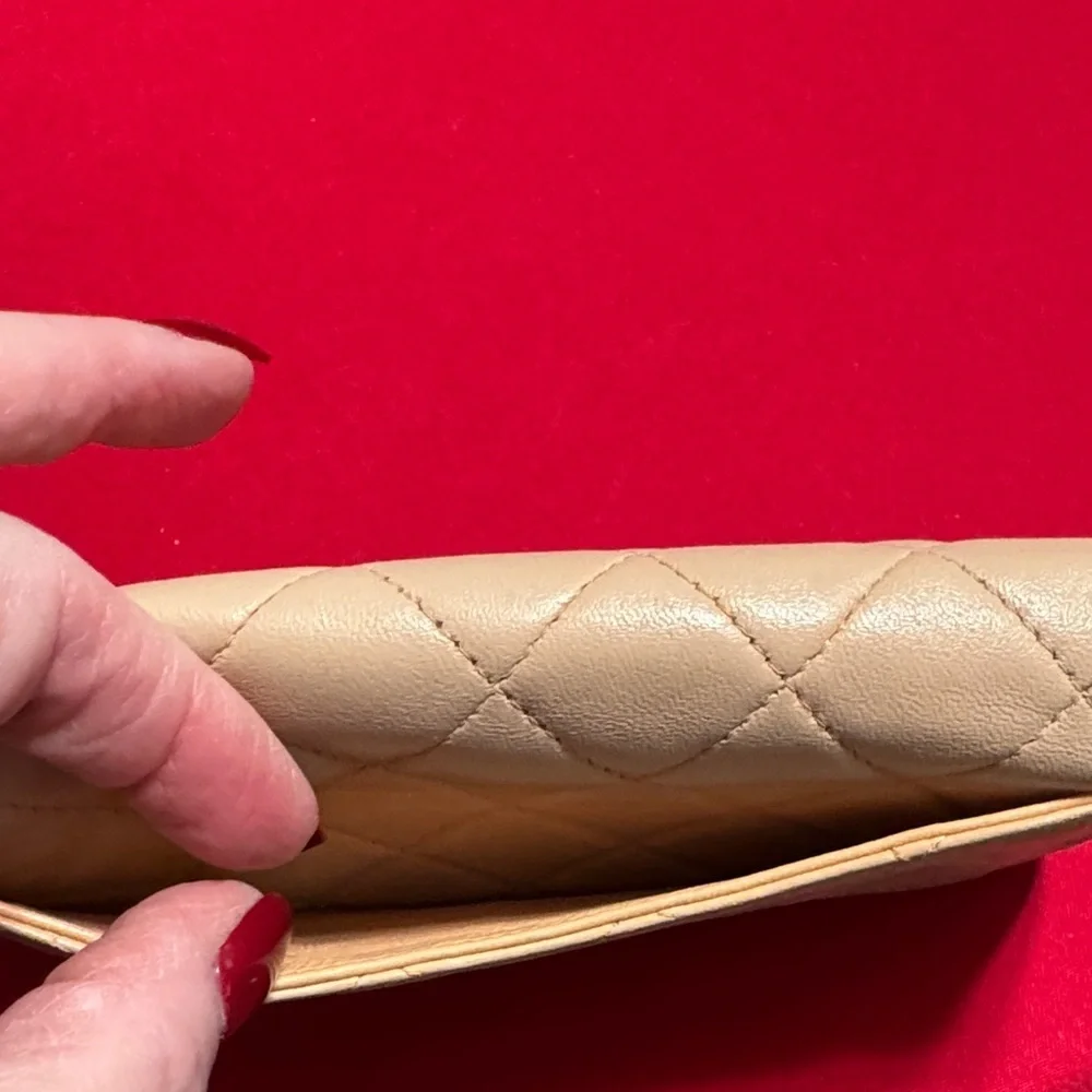 CHANEL Tan Quilted Women's Wallet 🎉🎉🎉HOST PICK 🎉🎉🎉